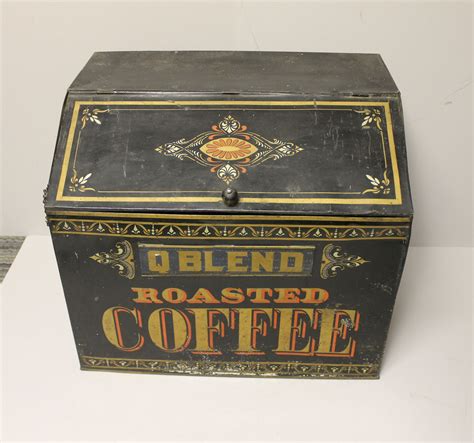 bargain john s antiques q blend roasted coffee country store tin coffee box bargain john s