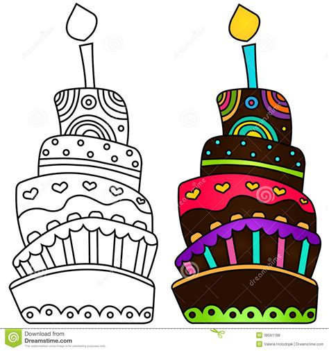 Vector Illustration Of Birthday Cake Stock Illustration - Illustration of festive, illustration ...