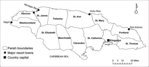 2 location of major resort towns and parishes jamaica download scientific diagram
