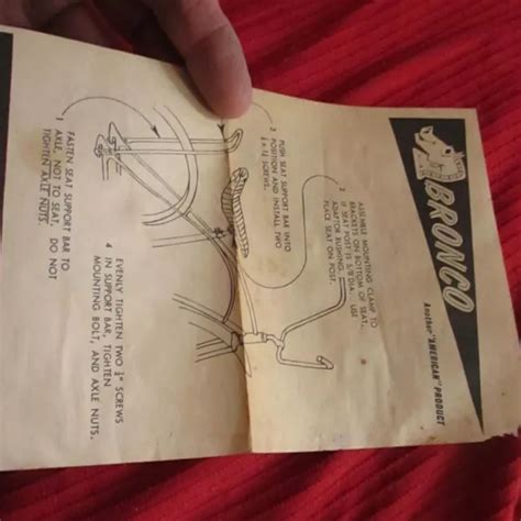 Vintage Print Ad 1960s Bronco Bicycles Adjustment Chart Diagram Paper