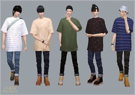 Maleroll Up Jeans롤업 진남자 의상 Sims 4 Male Clothes Sims 4 Sims 4