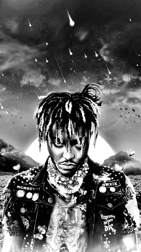 18 Awesome Juice Wrld Black And White Wallpapers Wallpaper Box