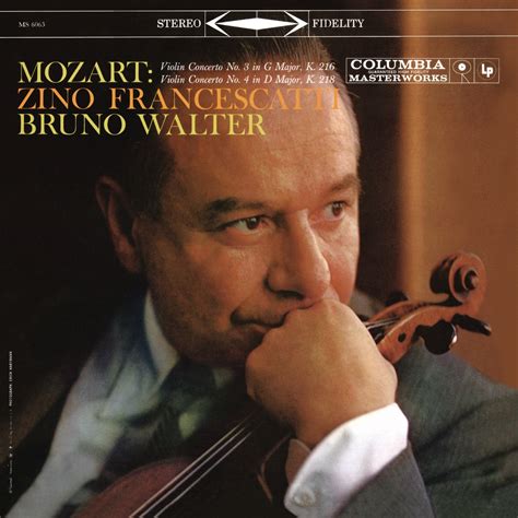 ‎mozart Violin Concertos Nos 3 And 4 Remastered De Bruno Walter Columbia Symphony Orchestra