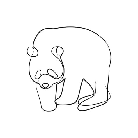 Premium Vector Panda Bear Continuous Line Art Drawing
