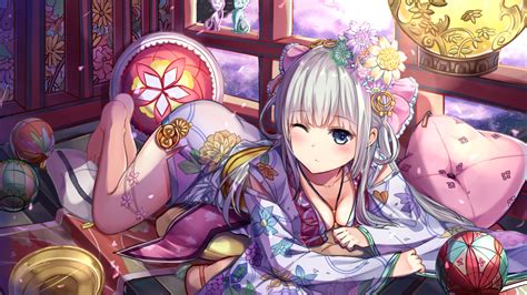Download 1920x1080 Anime Girl Japanese Outfit Kimono
