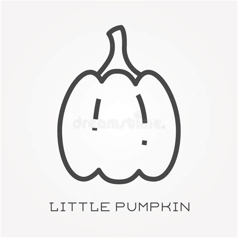 Flat Vector Icons With Little Pumpkin Stock Vector Illustration Of