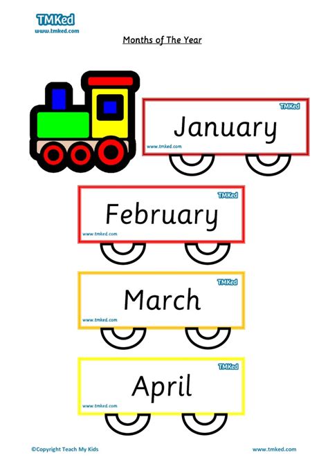 Months Of The Year Flashcards Tmk Education