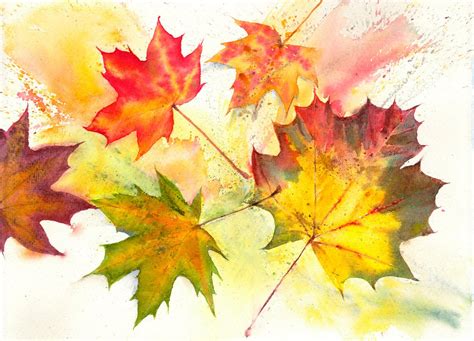 Autumn Leaves Maple Leaves Watercolour Watercolor Original Art