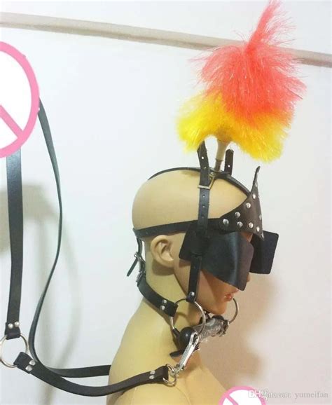 Sex Bondage Leather Pony Girl Harness Head Piece With Vulcanized Rubber Bit Gag And Reins Pony
