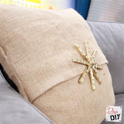 If you aren't going to paint a design on your pillow, skip to step 3. How to Make Easy No Sew Burlap Pillow Covers | Burlap pillows, Burlap, Handmade pillows