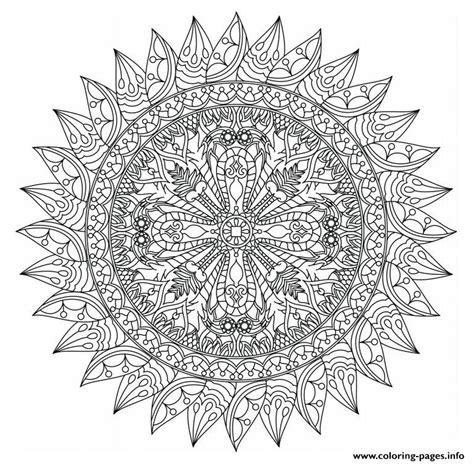 Flower Mandala Coloring Pages For Adults Free Printable