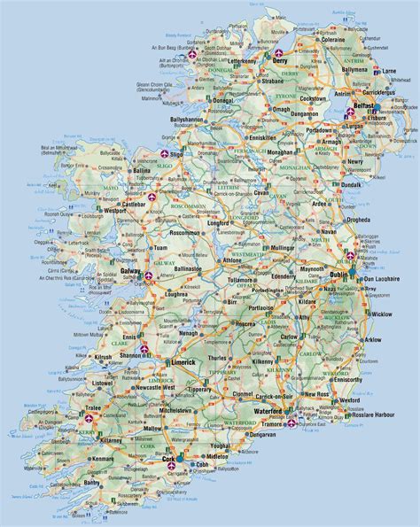 Road Map Of Ireland Large 