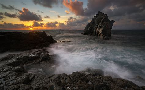 Rocky Sea At Sunset By Duartesol