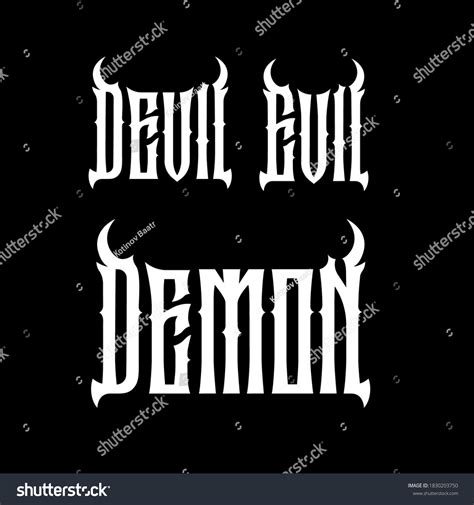 Devil Demon Evil Lettering Gothic Style Stock Vector Royalty Free