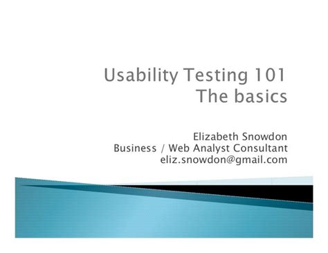 Usability Testing 101 An Introduction