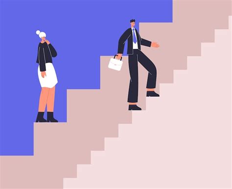 Premium Vector Career Gender Inequality Different Work Opportunities Ladder Metaphor