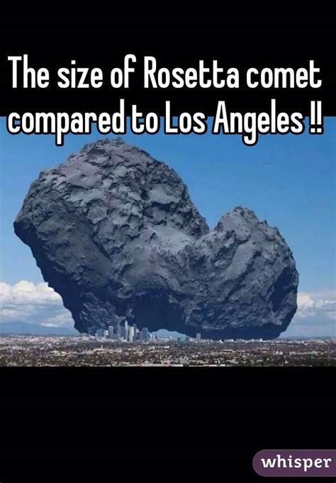 The Size Of Rosetta Comet Compared To Los Angeles