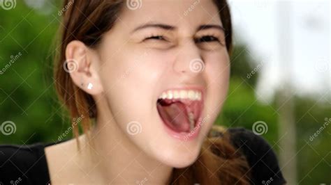 Teen Girl Yelling Stock Image Image Of Shouts Hollering 105612293
