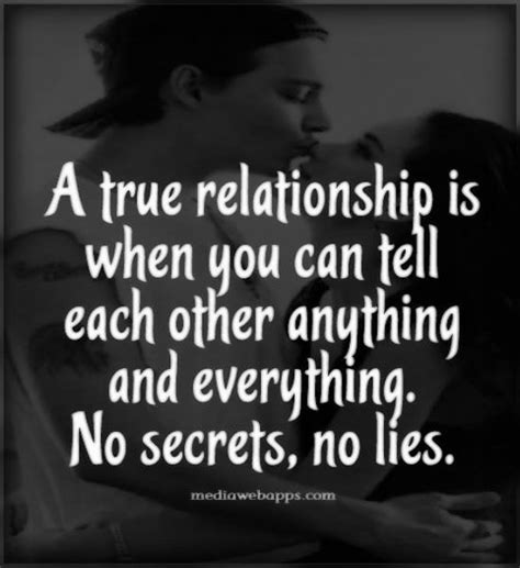 we don t hide anything from each other there are no secrets and no lies true relationship