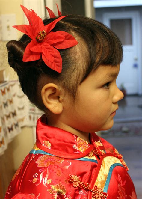 Traditional Chinese Childrens Hairstyle Two Buns On The Sides