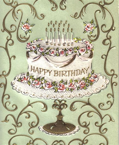 Vintage Happy Birthday ☮ Art Greeting Card Pinterest Birthday