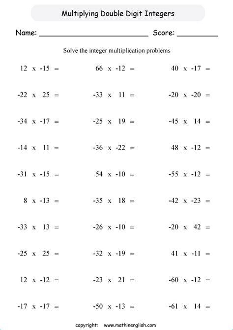 If possible, find the products exact value. Integers Worksheets Grade 6