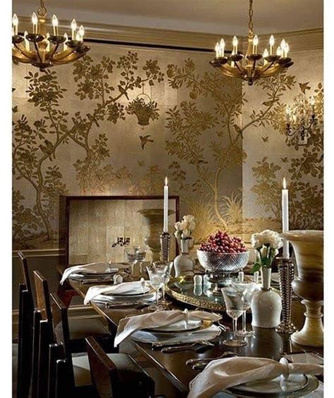 Pin By Romanma On Mahnaz Dining Room Wallpaper Contemporary Dining