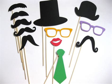 Funny Photo Booth Props 12 Piece Set Photobooth Props Etsy Funny