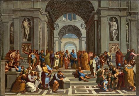 Follower Of Raphael 17th Century School Of Athens Painting By