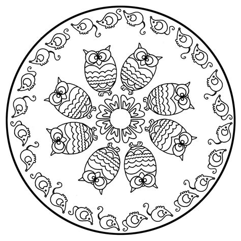 Free Mandalas Page Mandala To Color Animals Free Owls Cute And Easy