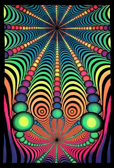 Rainbow Psyblaster Fractal Psychedelic Fluorescent Backdrop Print On