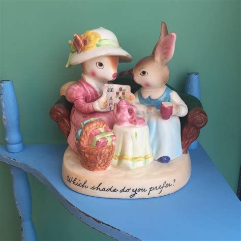 Vintage Avon Precious Moments Rabbit Figurine Avon Bunny Figurine