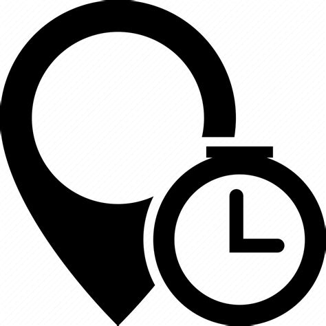 Clock Destination Location Map Pin Planification Time Icon