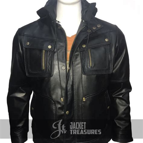 New Mens Motorcycle Brando Style Hoodie Jacket Detach Hood