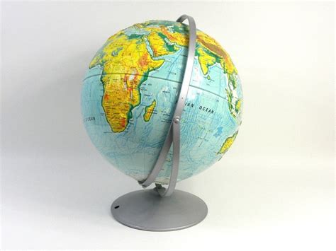 Large World Globe Nystrom Sculptural Raised Relief Globe 16 Etsy