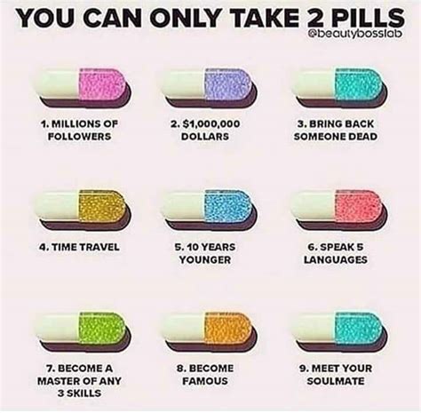 Question If You Could Only Take 2 Of These Pills Which Would You Choose