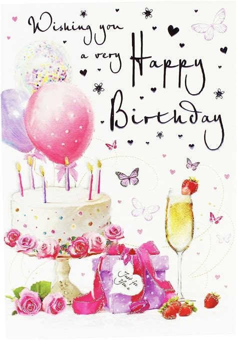 Happy Birthday Wishes Greeting Card Verse Ladies Girl Friend Her