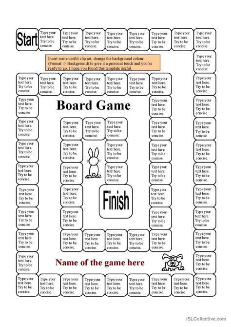 Board Game Template 62 Squares 1 English Esl Worksheets Pdf And Doc