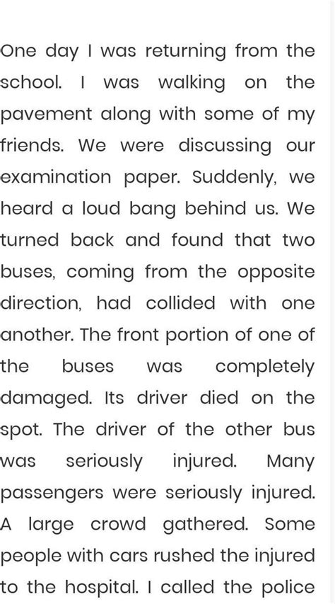 Essay On Bus Accident A Road Accident Essay