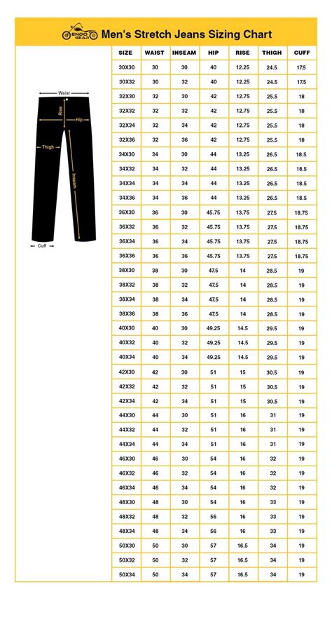 Size Chart Endogear Mens Pants Size Chart Men Pants Pattern Sheep