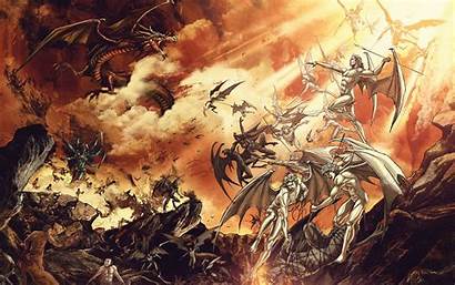 Hell Heaven Wallpapers Battle Background Showing Angels