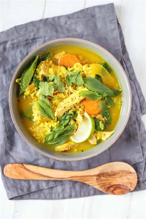 Chicken Ginger Turmeric Soup With Rice Laura Silsbee
