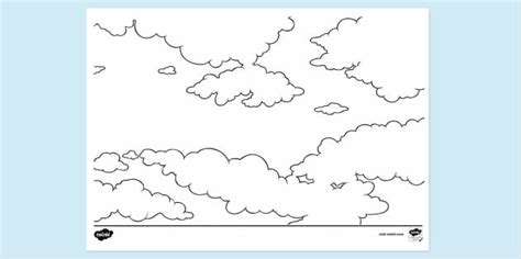 Free Sky With Clouds Colouring Sheet Teacher Made