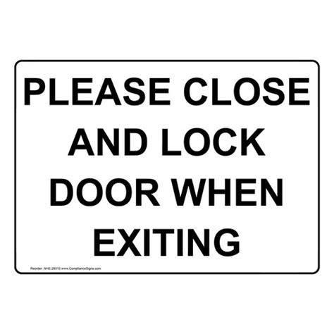 Exit Keep Closed Sign Please Close And Lock Door When Exiting