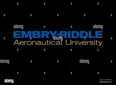 Embry Riddle Aeronautical University Logo Black Background Stock