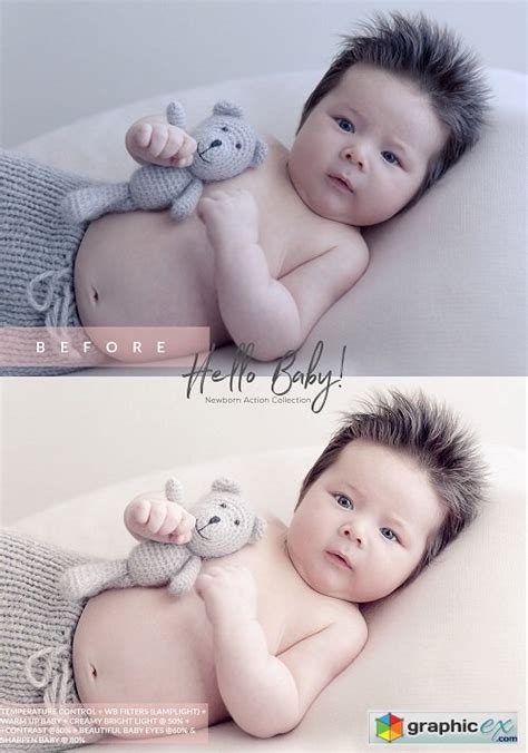 Hello Baby Collection Photoshop Actions Free Download Vector Stock