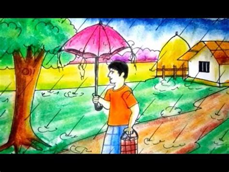35+ Latest School Pavsat Khelnari Mule Drawing | Charmimsy