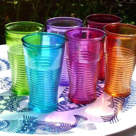 Coloured Glass Tumblers Set 6 Glass Glass Tumbler Colored Glass