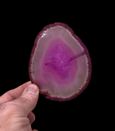 Cobble Creek Dyed Pink Agate Slice 3 X 3 From Brazil