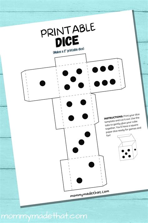 Diy Printable Paper Dice Bring Fun Games To Life Quill And Fox